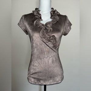 Beautiful Wrap Top with Ruffled Neckline Size Small